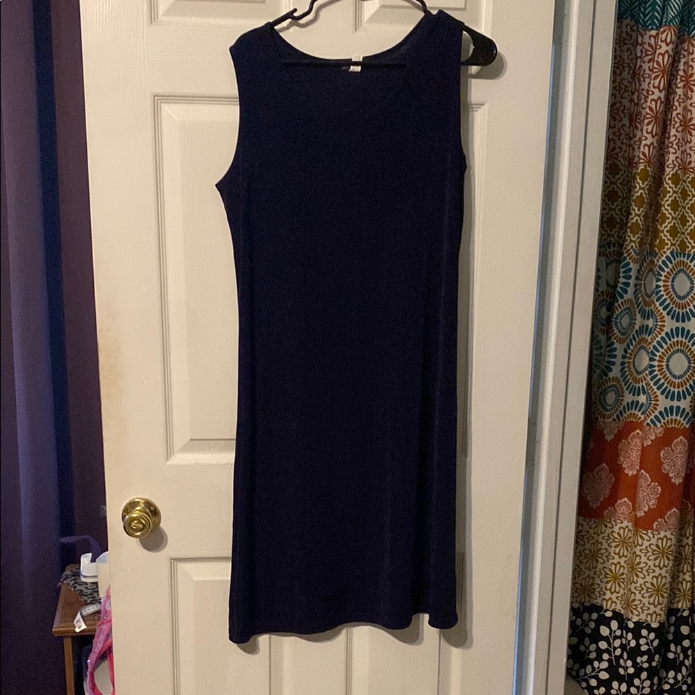 Elegant Navy Blue Sleeveless Dress